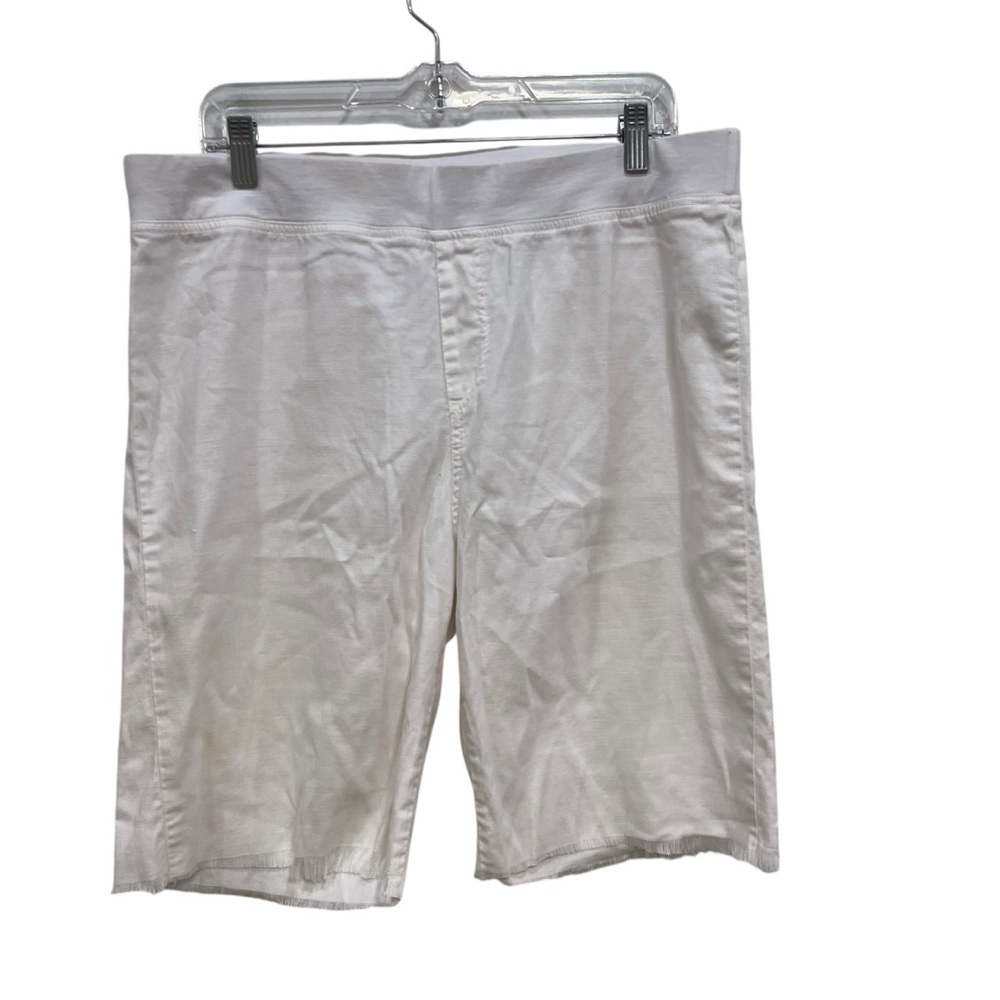 XCVI Wearables Pull On Frayed Hem Shorts White Comfort Casual Womens XL